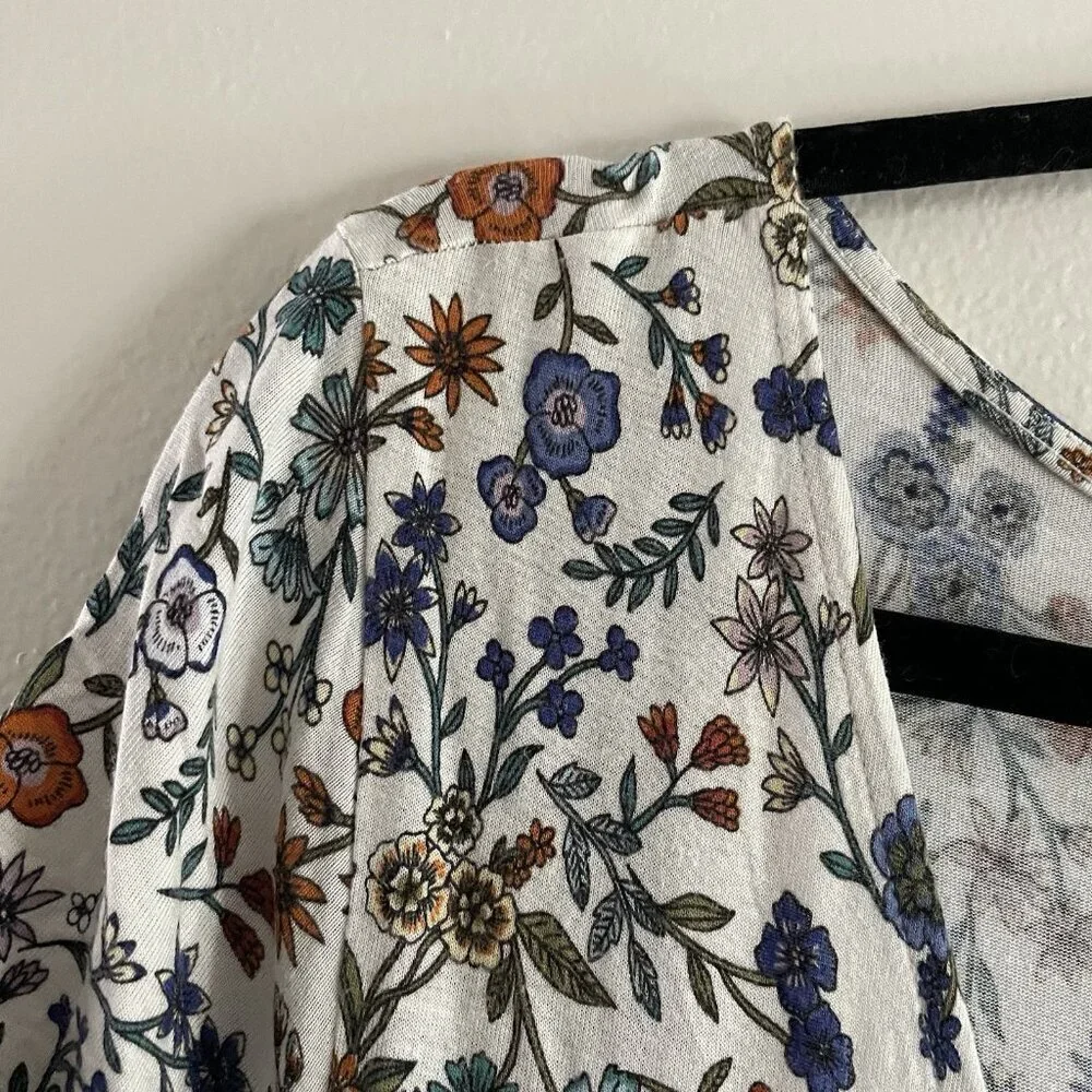 H&M Women M Ditsy Floral Boho V-Neck Short Sleeve Tapered Leg Jersey Jumpsuit